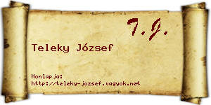 Teleky József névjegykártya